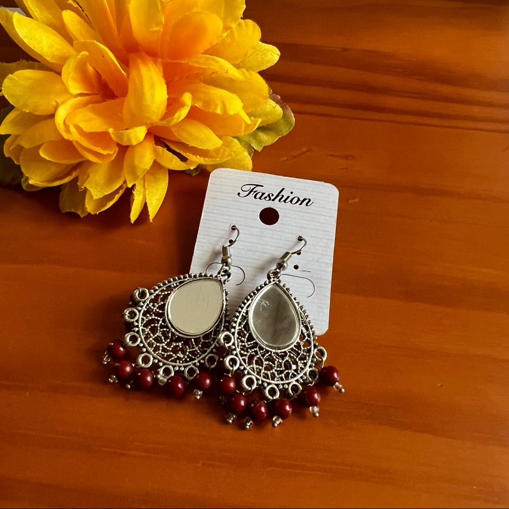 Desi Mirror Work Earrings